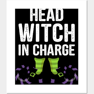 Funny Halloween Gift for Women Head Witch in Charge Boss Mom Posters and Art